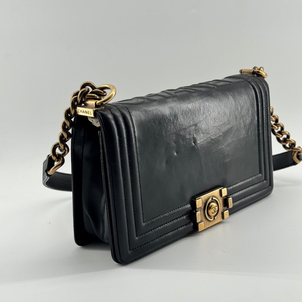 Chanel Black Boy Leather Handbag
